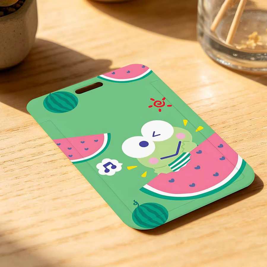 Kawaii K-Keroppi Ausweishalter mit Etui in Grün aus Kunststoff für Schule und Büro - Bild 3