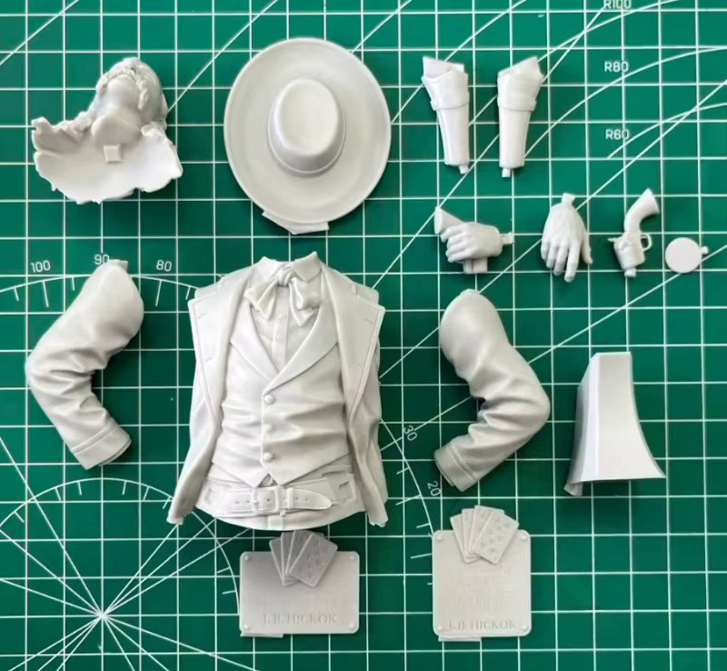 JIJIE Wild West Cowboy Man-Statue, Modellbausatz, Maßstab 1:10, unmontiert und unbemalt - Bild 2