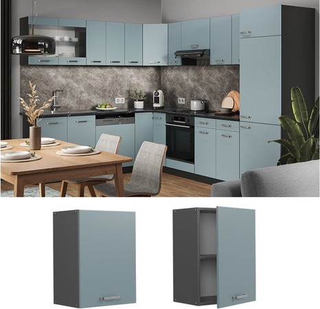 Vicco R-Line Hängeschrank für die Küche in Anthrazit, Blau und Grau, modern, B: 45 cm, H: 60 cm, T: 31 cm
