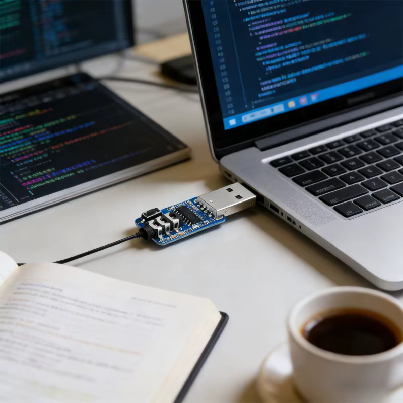 Qiilu USB Morsecode-Trainingsadapter mit USB-C und 3,5mm Klinkenanschluss in Blau - Bild 4
