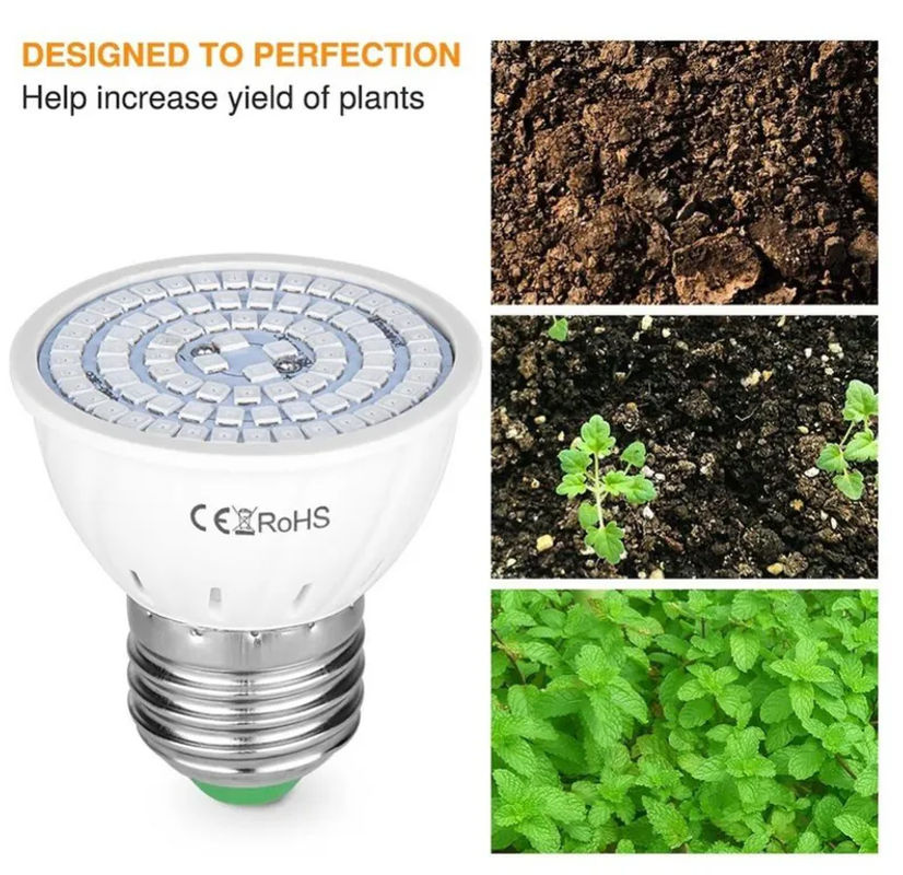 2er-Set GuangZhouZhenqin Vollspektrum LED Pflanzenwachstumslampe mit 80 LEDs und E27 Fassung für Hydroponik und Grow Box, 220 V - Bild 3
