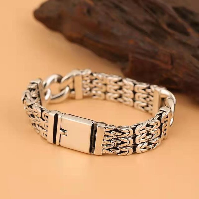 Armband Edelstahl, geflochten, brown, Herren, 20cm - Bild 1