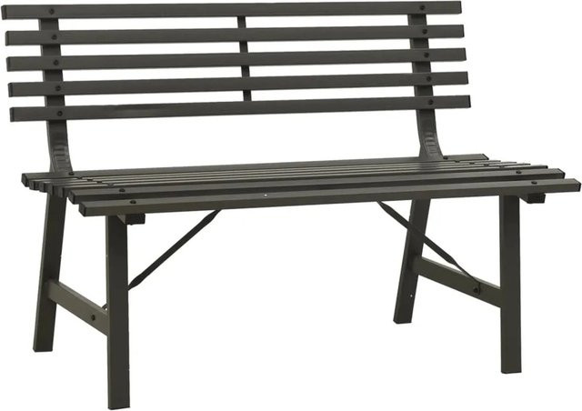 furnicato Gartenbank aus Stahl in Schwarz für Garten und Terrasse, Breite: 110 cm, Höhe: 76,5 cm, Tiefe: 59 cm - Bild 1