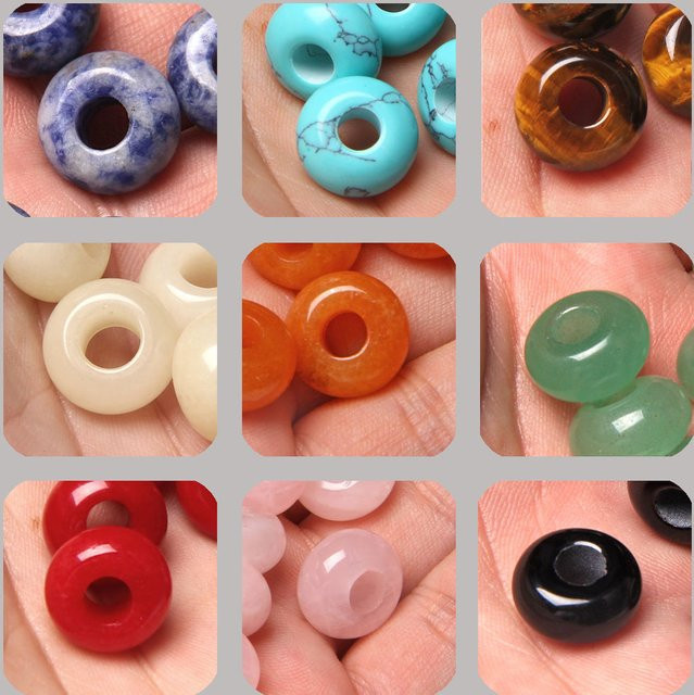 Perle Anhänger, Quarz Jade Opal, Abacus Form, Unisex - Bild 1