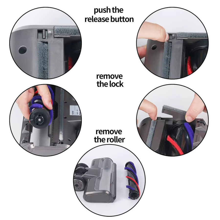Dyson Bodenbürste mit Bürstenkopf und Fliesenreinigungswerkzeug in Grau für V7 V8 V10 V11 V15 Staubsauger - Bild 3