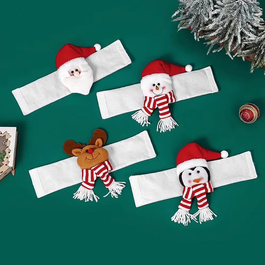 Runto Weihnachtsvorhang-Anhänger mit Weihnachtsmann, Schneemann und Rentier in Mehrfarbig - Bild 3