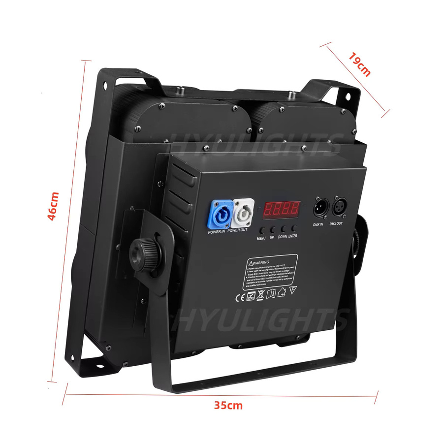 HYULIGHTS 4-Augen LED COB Blinder 400W RGBWA UV 6in1 Wash Beam Strobe Bühnenbeleuchtung in Schwarz - Bild 2