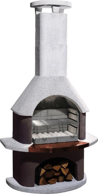 Buschbeck Gartengrillkamin San Remo in Weiß-Braun aus Stahl - Bild 1