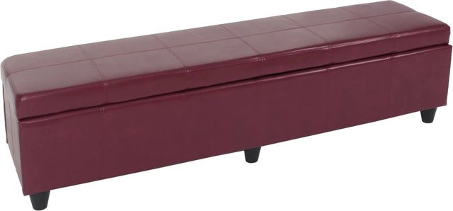 MCW Aufbewahrungs-Truhe Kriens XXL in Rot aus Kunstleder und Pappelholz, B/T/H: 180 x 45 x 45 cm - Bild 1