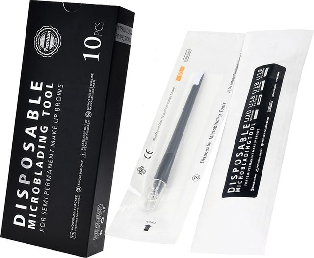cjmio Microblading Augenbrauen Stift, 5 Stück, 18U Klinge, Black, Unisex - Bild 1