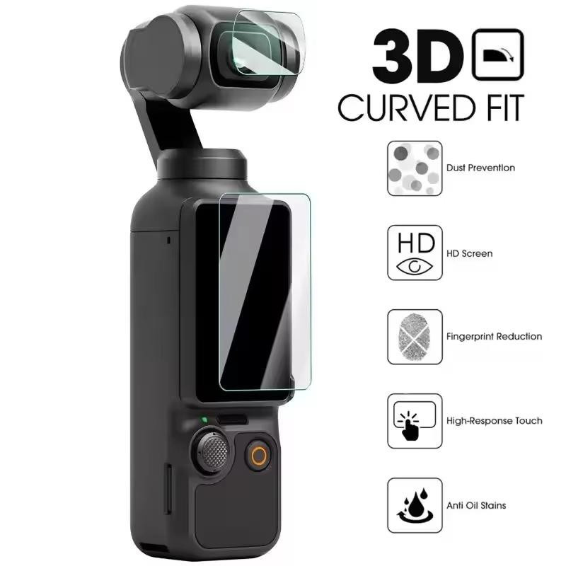 6-in-1 Schutzset aus gehärtetem Glas für DJI OSMO Pocket 3 mit Objektivschutz und Displayfolie in Transparent - Bild 3