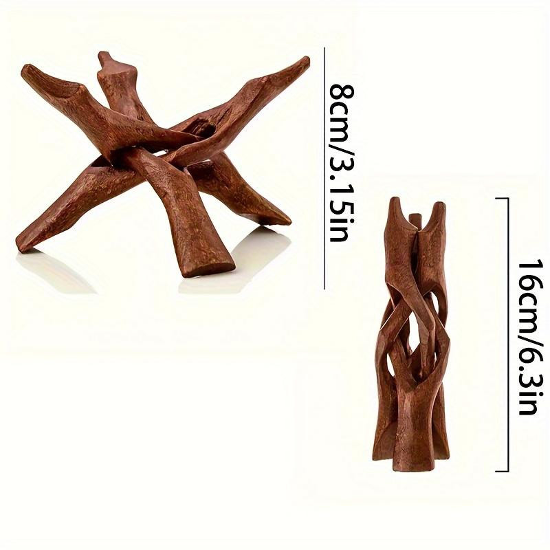 SZ-Damai Stativ-Ausstellungsständer in Schlangen-Optik aus Holz in Braun - Bild 2