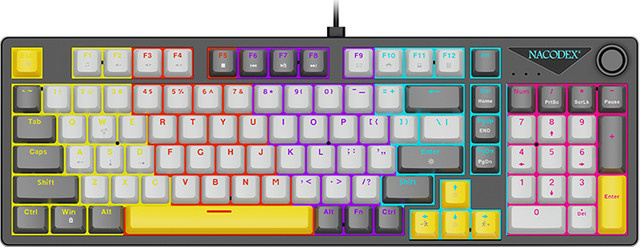Ajazz NK98 Kabelgebundene Mechanische Gaming-Tastatur mit 98-Tasten-Layout und Hot-Swap-Funktion in Multicolour - Bild 1