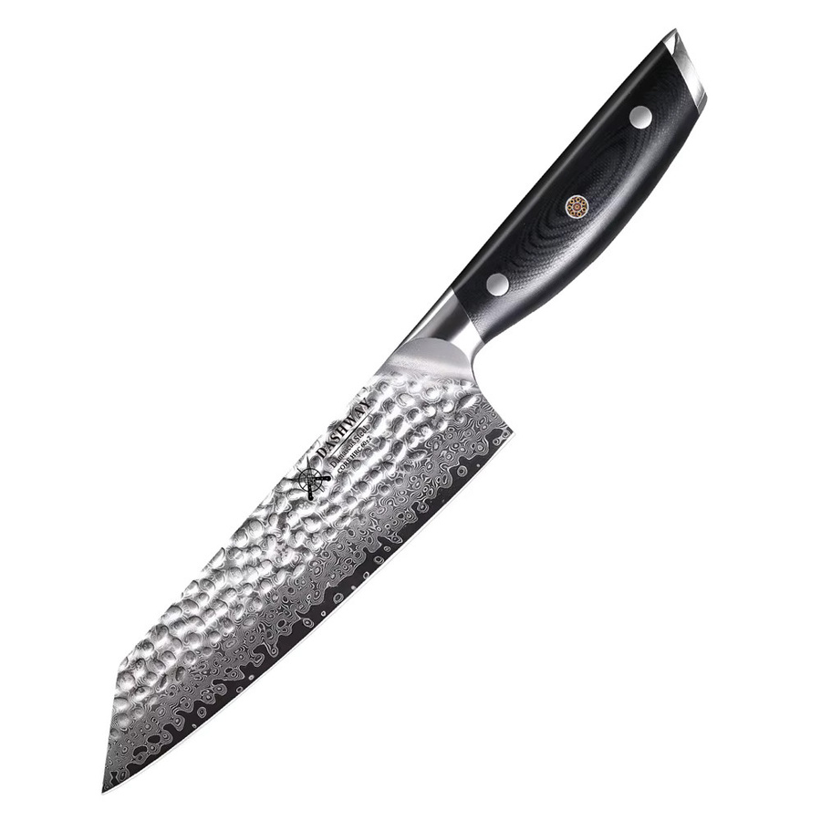 DASHWAY Japanisches Bunka-Messer aus Damaszener Stahl, 6 Zoll Kiritsuke Chefmesser in Schwarz für Fleisch, Obst und Allzweckgebrauch - Bild 6