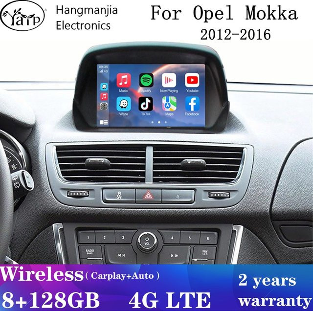 YaYp Android 15 Auto-Multimedia-Stereo mit 8 Zoll Bildschirm, GPS und Carplay für Opel Mokka und Vauxhall Mokka 2012-2016, Schwarz - Bild 1