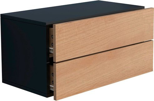 VCM Wandregal Usal Nachtschrank in Schwarz, H x B x T: 30 x 60 x 32 cm - Bild 2