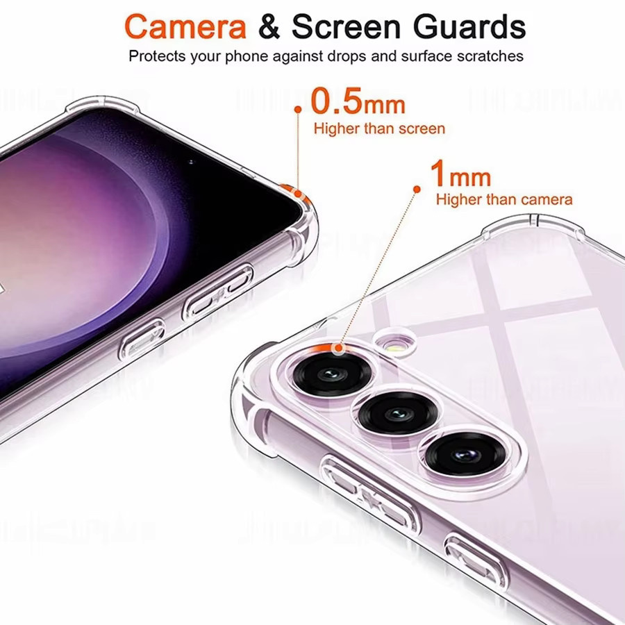 Stoßfeste Silikon-Handyhülle für Samsung Galaxy S25 S24 S23 S22 Plus S21 Ultra in Transparent - Bild 3