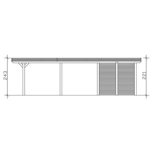 Skan Holz Flachdach-Einzelcarport Spessart aus Fichten-Leimholz mit Abstellraum, Farbe: beige, B/T: 355 x 846 cm, Höhe: 243 cm - Bild 2
