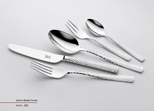 Besteckgarnitur Justinus Sunset in Silber aus Edelstahl, 6-teilig - Bild 1