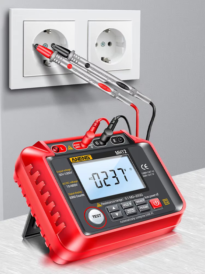 ANENG MH12 Digitales Megohmmeter Isolationsprüfgerät mit AC/DC Spannungsmessung in Rot - Bild 5
