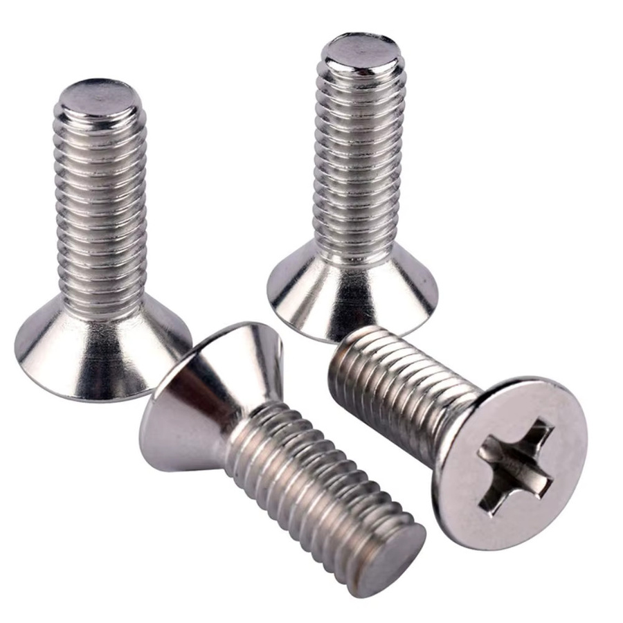 Senkkopfschrauben aus Edelstahl mit Kreuzschlitz und Vollgewinde in Silber, Set mit 120 bis 230 Stück (M3/M4/M5/M6) - Bild 2