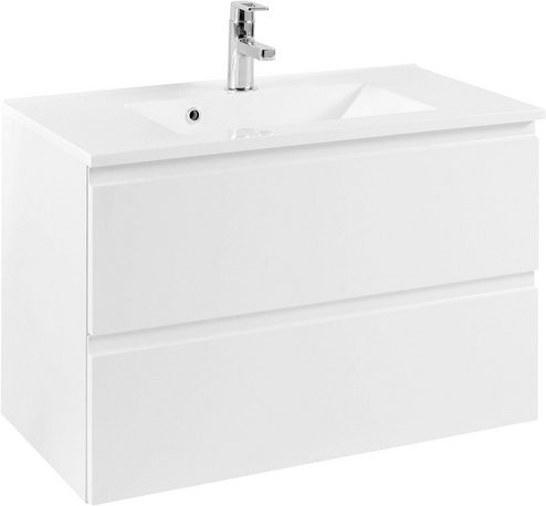 HELD MÖBEL Waschplatz Cardiff in Weiß, Wandmontage, Glänzend, B/T/H: 80 x 47 x 56 cm - Bild 1