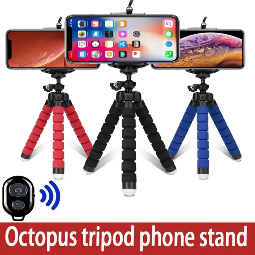 VIKEFON Octopus Smartphone Stativ in Schwarz, biegbares Multi-Funktions-Stativ für Schreibtisch, Kamera und Vlog-Aufnahmen - Bild 3