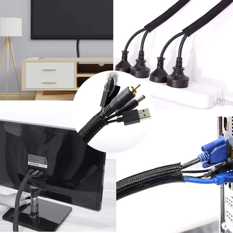 Dibaigou Selbstschließende Kabelhülse in Schwarz für flexibles Kabelmanagement von TV, Computer und Heimkino - Bild 5
