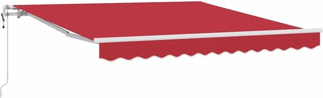 vidaXL Einziehbare Markise Rot aus Stoff und Stahl mit Fernbedienung, Breite: 300 cm, Tiefe: 250 cm - Bild 1