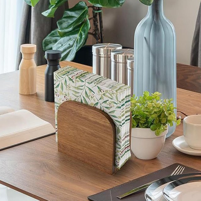 Retro Massivholz Tissue Box in Braun für Wohnzimmer und Hotel - Bild 1