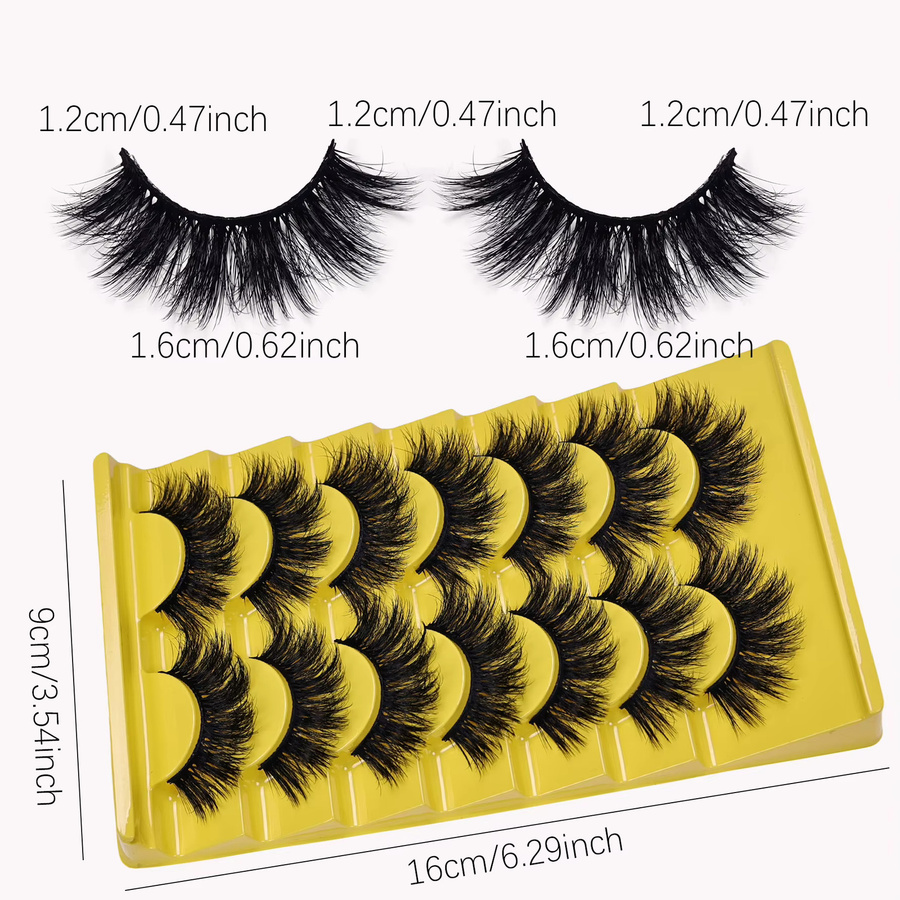 JIEFUXIN Künstliche Wimpern, 7 Paar, Black, Unisex - Bild 4