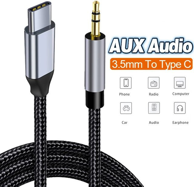 Samiyoe USB C auf 3,5mm Aux Audio Kabel in Schwarz für Samsung, Xiaomi und Realme - Bild 1