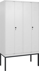 C+P Spind Classic PLUS Schwarz-Weiß-Spind mit 4 Abteilen, Farbe: RAL 9016 Verkehrsweiß, B/H/T: 120 x 212 x 50 cm - Bild 1
