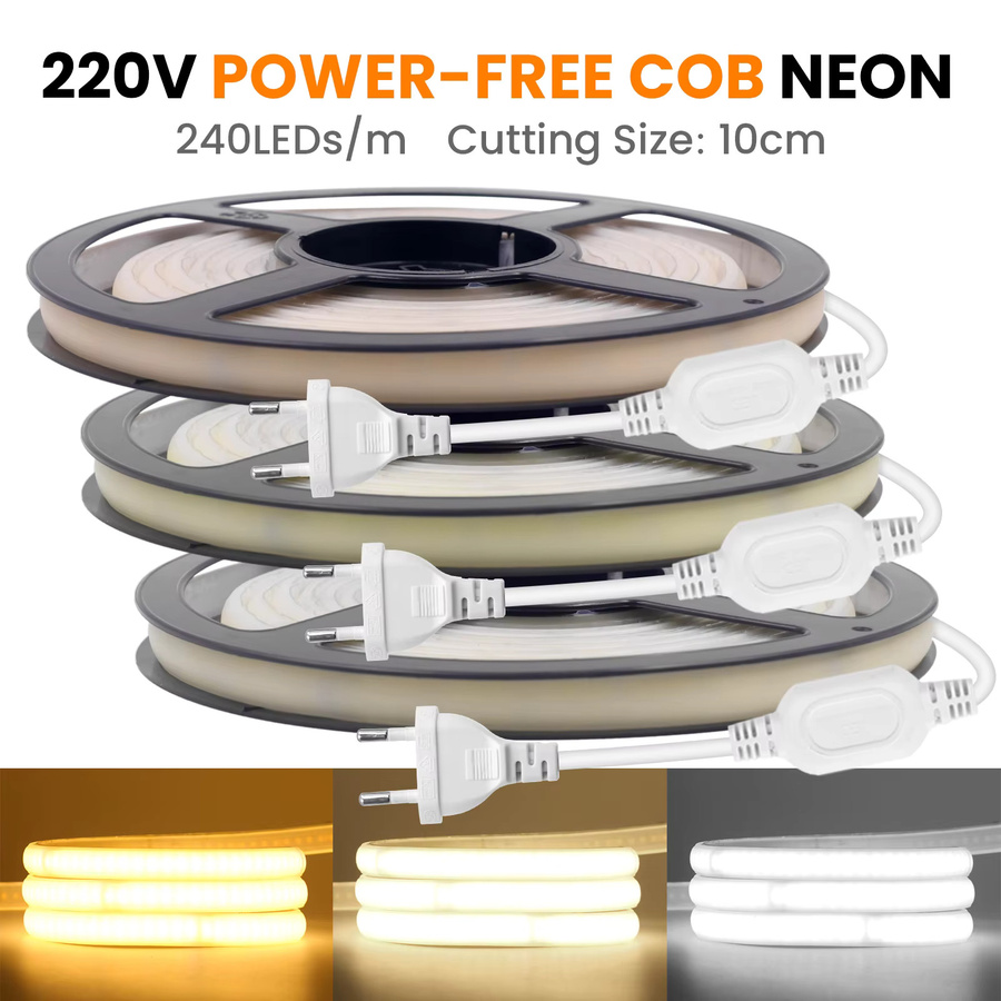 GAHADA COB LED-Neonlichtstreifen IP65 Wasserdichte Außenbeleuchtung Weiß mit EU-Netzstecker - Bild 4
