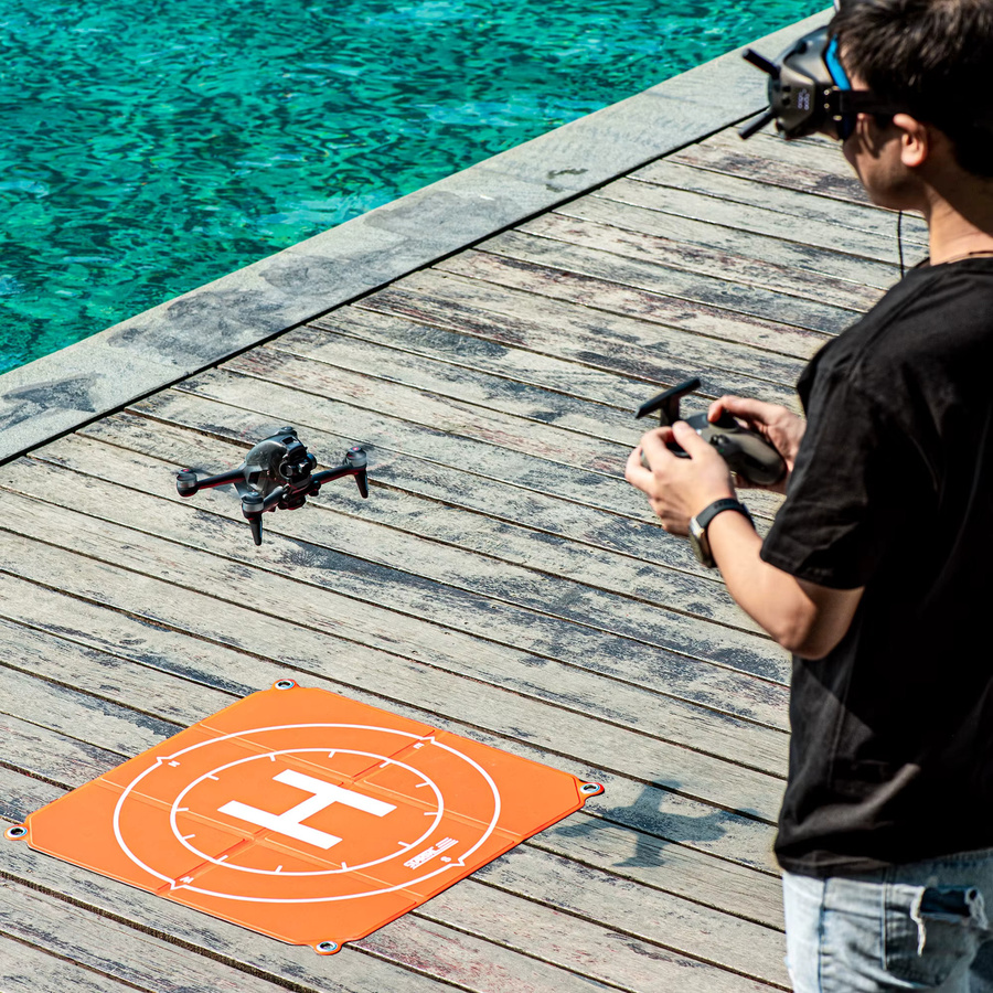 DJI Mavic 3 Landeplattform Sicherheits-Landematte, faltbar und wasserdicht, Farbe: Orange, Durchmesser: 65 cm - Bild 4