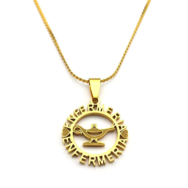 AFAWA Halskette Edelstahl, Gold, Herz Brief Anhänger, Unisex - Bild 5