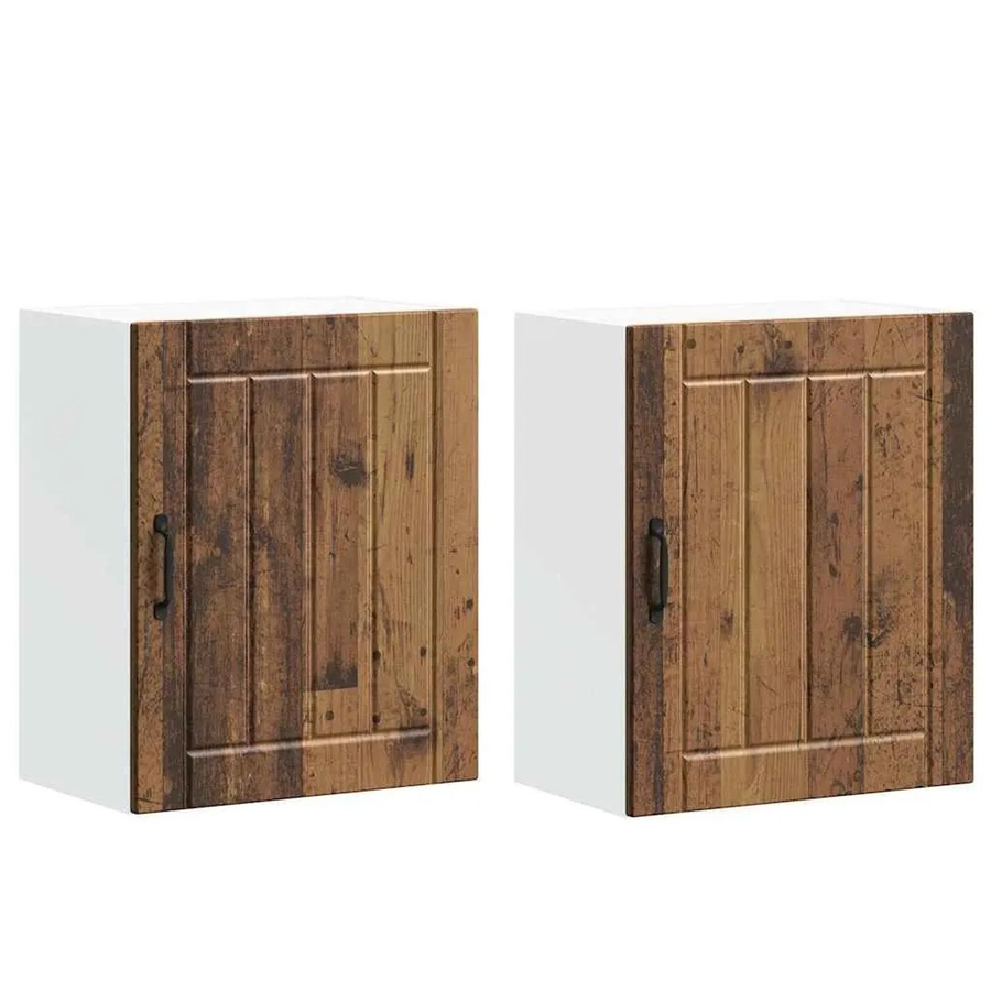 vidaXL Küchen-Hängeschränke Lucca 2er-Set in Altholz-Optik, braun, B/T/H: 60 x 31 x 50 cm - Bild 2