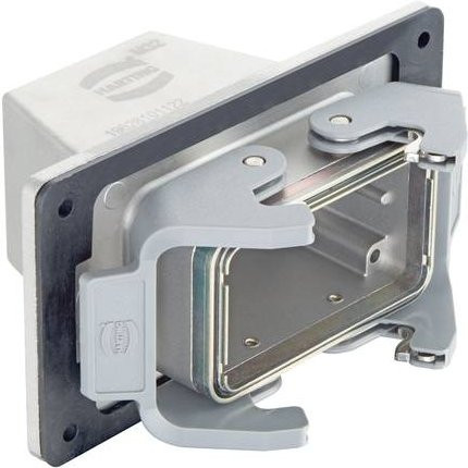 Harting Wanddurchführungsgehäuse 19628101122 aus Aluminium in Grau - Bild 1