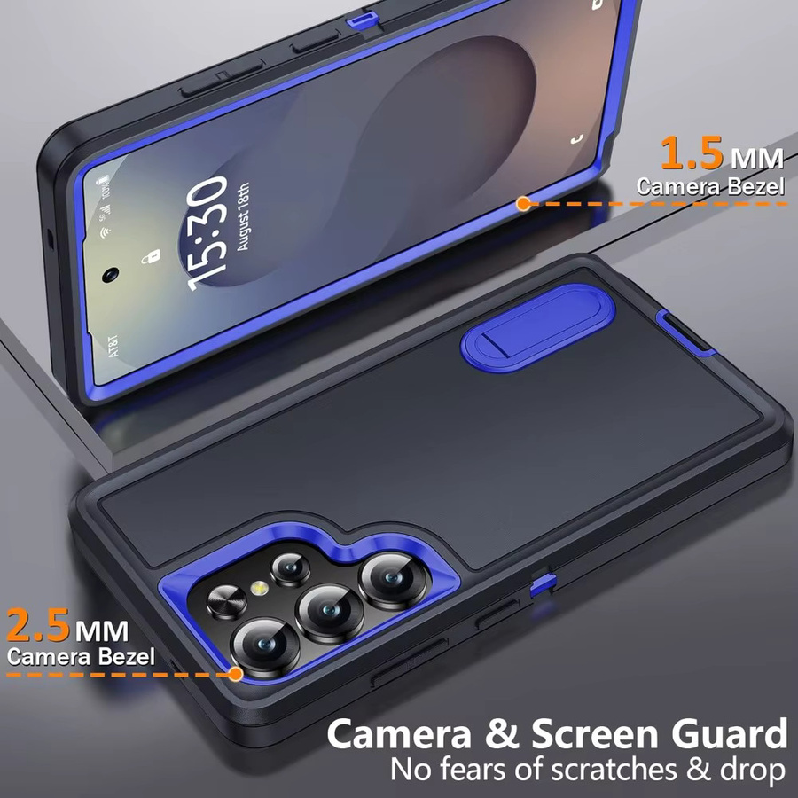 Militärische Anti-Drop Schutzhülle mit integriertem Ständer für Samsung Galaxy S26 S25 S24 S23 FE S22 Ultra Plus in Schwarz, Pink oder Lila - Bild 2