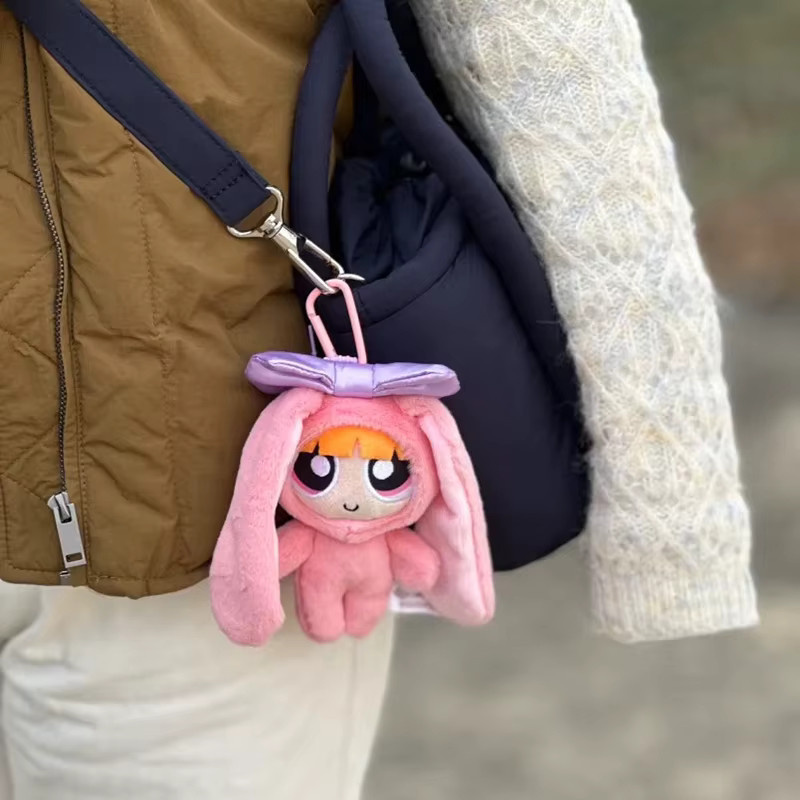 HUGKIS Powerpuff Girls Hase Kaninchen Plüsch Spielzeug Anhänger, 12 cm - Bild 3