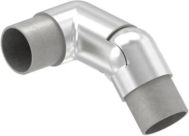 FeNau Gelenkstück V2A für Rohr Ø 42,4 x 2,0 mm Rechts Steckbar, Farbe: Silber, Material: Edelstahl, geschliffen K240 - Bild 1