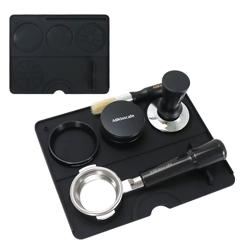 Kisshome Espresso Tamper Station Silikon Matte Schwarz für 51mm 54mm 58mm Siebträger - Bild 3