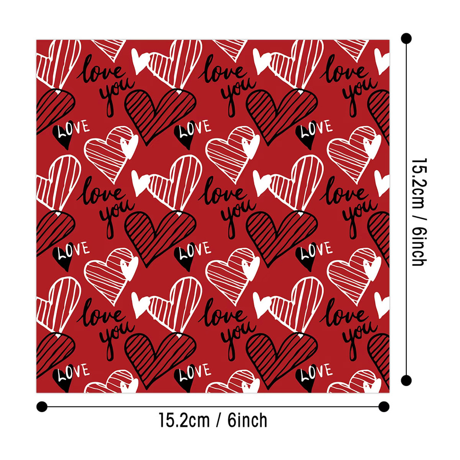 24 Stück romantisches Scrapbook-Papier für Valentinstag und DIY-Handwerk zum Dekorieren von Tagebuch und Scrapbooking - Bild 3
