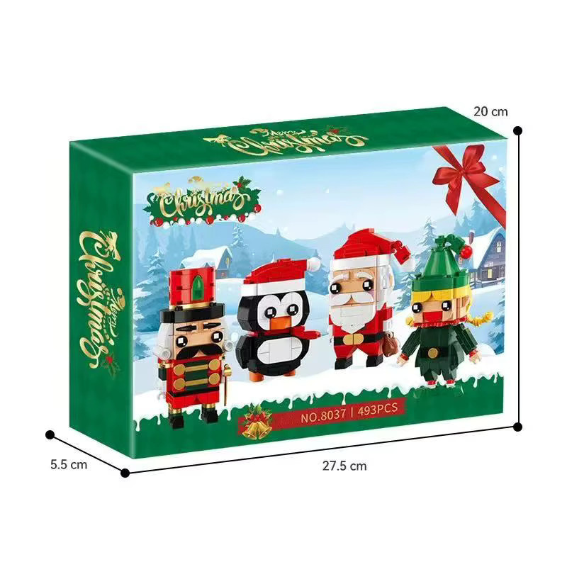 JAKI Weihnachts-Bausteine Set mit Weihnachtsmann und Pinguin-Modellen, 493-teiliges BrickHeadz Spielzeug in Mehrfarbig - Bild 5