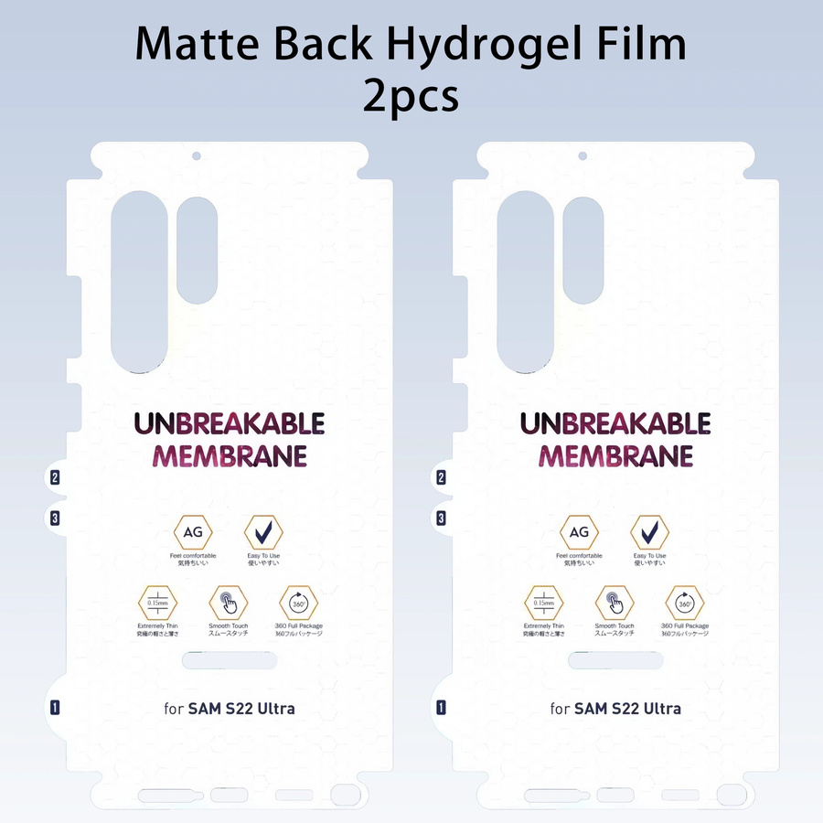 2 Stück Hydrogel-Rückseiten-Abdeckung für Samsung Galaxy S25 S24 S23 S26 Ultra Plus, transparente Schutzfolie in HD und Matt - Bild 3