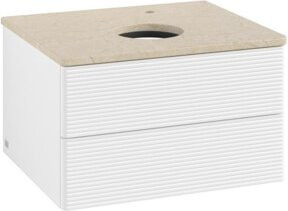 Villeroy & Boch Waschtischunterschrank Antao mit Frontstruktur und Beleuchtung, Weiß lackiert, B/T/H: 60 x 36 x 50 cm - Bild 1