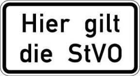 Warn- und Hinweisschild Hier gilt sie StVO mit RAL-Gütezeichen von ADCO aus Aluminium in Weiß B: 60 cm, H: 33 cm - Bild 1
