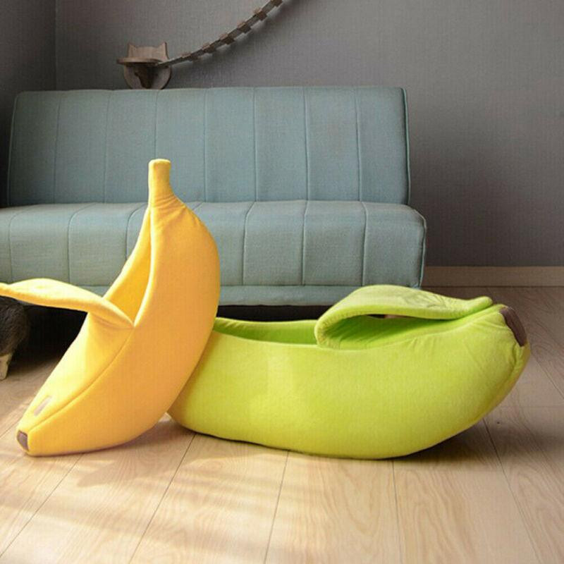 Gemütliches Katzenbett in Bananenform aus Plüschstoff, Mehrfarbig, B/T/H: 55 x 20 x 15 cm - Bild 3