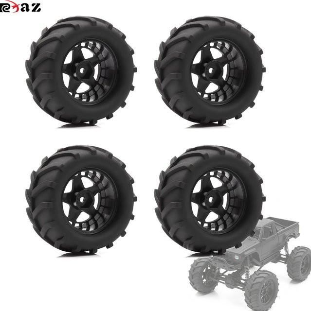 RCXAZ Gummi-Offroad-Reifen mit Rädern, Zubehör, Schwarz - Bild 1