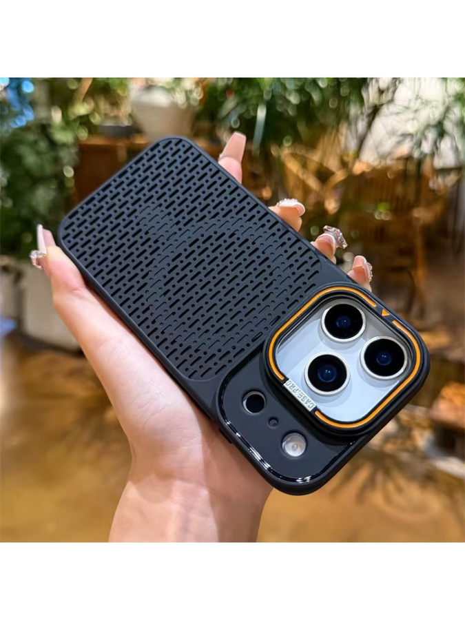 Jinitaimeik Kühlende Mesh-Handyhülle für iPhone 16 15 14 13 12 Pro Max Plus mit Wärmeableitung und MagSafe-Unterstützung in Schwarz und Lila - Bild 2